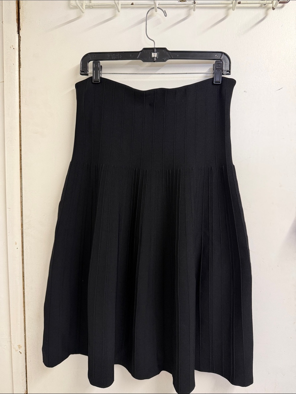Elegant Black Pleated A-Line Skirt
